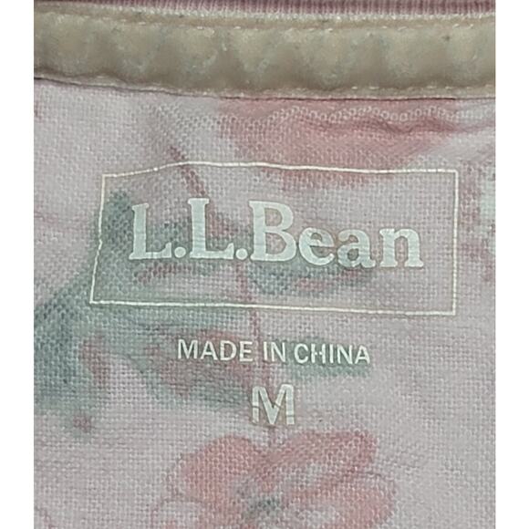 L.L. Bean Light Pink 5 Button Henley Long Sleeve Top Medium Lightweight Stretchy - Picture 3 of 6
